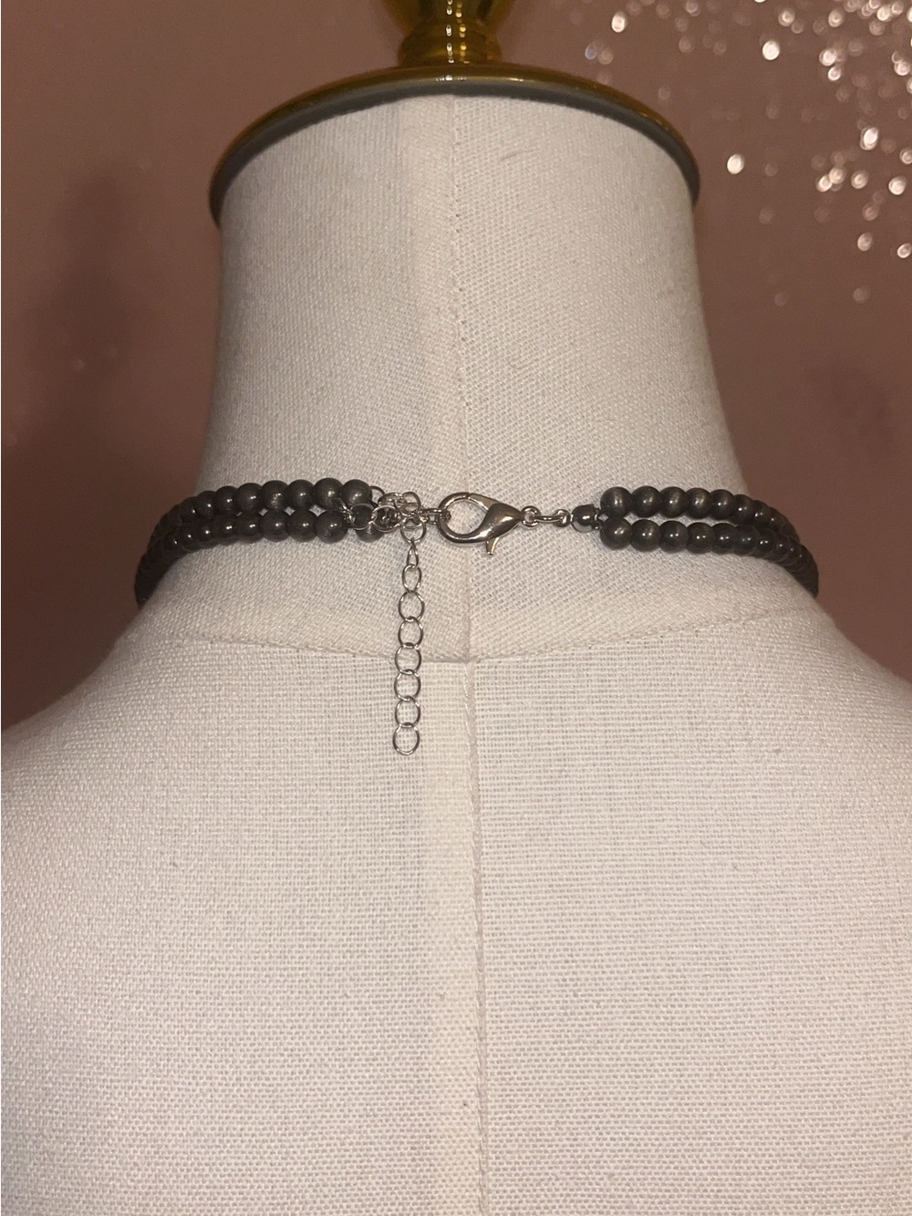 Pink Floral Beaded Long Necklace - Picture 4 of 4